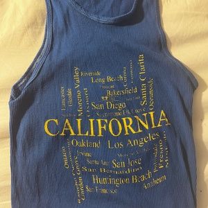 Blue California Graphic Tank Top